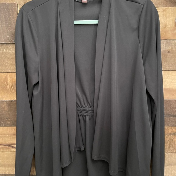 Dana Buchman Tops - Dana Buchman Black Open Front Cardigan